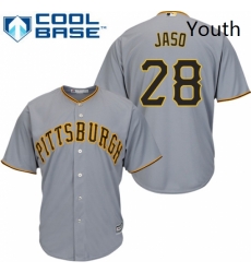 Youth Majestic Pittsburgh Pirates 28 John Jaso Replica Grey Road Cool Base MLB Jersey Youth Majestic Pittsburgh Pirates 28 John Jaso Replica Grey Road Cool Base MLB Jersey