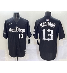 Men San Diego Padres 13 Manny Machado Black Gothic Edition Vapor Limited Stitched Baseball Jersey Men San Diego Padres 13 Manny Machado Black Gothic Edition Vapor Limited Stitched Baseball Jersey