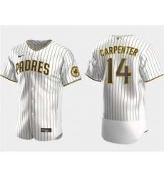 Men San Diego Padres 14 Matt Carpenter White Flex Base Stitched Baseball Jersey Men San Diego Padres 14 Matt Carpenter White Flex Base Stitched Baseball Jersey