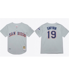 Men San Diego Padres 19 Tony Gwynn Gray 1969 99 Stitched Baseball Jersey Men San Diego Padres 19 Tony Gwynn Gray 1969 99 Stitched Baseball Jersey