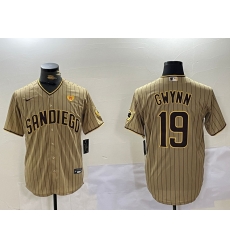 Men San Diego Padres 19 Tony Gwynn Tan Cool Base Stitched Baseball Jersey 1 Men San Diego Padres 19 Tony Gwynn Tan Cool Base Stitched Baseball Jersey 1