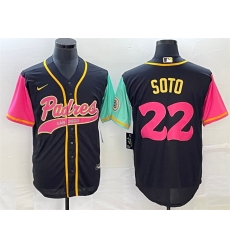 Men San Diego Padres 22 Juan Soto Black Cool Base Stitched Baseball Jersey Men San Diego Padres 22 Juan Soto Black Cool Base Stitched Baseball Jersey
