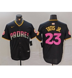 Men San Diego Padres 23 Fernando Tatis Jr Black Cool Base Stitched Baseball Jersey Men San Diego Padres 23 Fernando Tatis Jr Black Cool Base Stitched Baseball Jersey