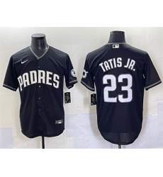 Men San Diego Padres 23 Fernando Tatis Jr Black Stitched Baseball Jersey 5 Men San Diego Padres 23 Fernando Tatis Jr Black Stitched Baseball Jersey 5
