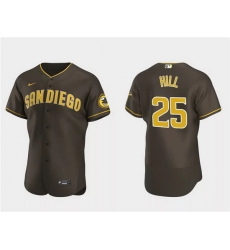 Men San Diego Padres 25 Tim Hill Brown Flex Base Stitched Baseball Jersey Men San Diego Padres 25 Tim Hill Brown Flex Base Stitched Baseball Jersey