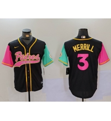Men San Diego Padres 3 Jackson Merrill Black Cool Base Stitched Baseball Jersey 9 Men San Diego Padres 3 Jackson Merrill Black Cool Base Stitched Baseball Jersey 9