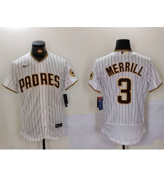 Men San Diego Padres 3 Jackson Merrill white Cool Base Stitched Baseball Jersey 005 Men San Diego Padres 3 Jackson Merrill white Cool Base Stitched Baseball Jersey 005