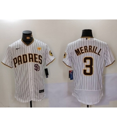 Men San Diego Padres 3 Jackson Merrill white Cool Base Stitched Baseball Jersey 006 Men San Diego Padres 3 Jackson Merrill white Cool Base Stitched Baseball Jersey 006