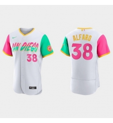 Men San Diego Padres 38 Jorge Alfaro 2022 White City Connect Flex Base Stitched Baseball Jersey Men San Diego Padres 38 Jorge Alfaro 2022 White City Connect Flex Base Stitched Baseball Jersey