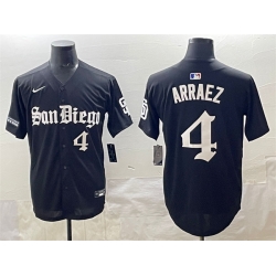 Men San Diego Padres 4 Luis Arraez Black Gothic Edition Vapor Limited Stitched Baseball Jersey