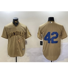 Men San Diego Padres 42 Jackie Robinson Tan Cool Base Stitched Baseball Jersey 2 Men San Diego Padres 42 Jackie Robinson Tan Cool Base Stitched Baseball Jersey 2