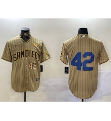 Men San Diego Padres 42 Jackie Robinson Tan Cool Base Stitched Baseball Jersey 5 Men San Diego Padres 42 Jackie Robinson Tan Cool Base Stitched Baseball Jersey 5