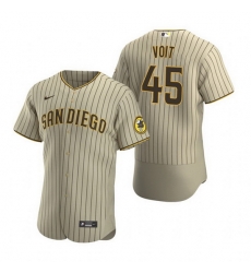 Men San Diego Padres 45 Luke Voit Tan Flex Base Stitched Baseball jersey Men San Diego Padres 45 Luke Voit Tan Flex Base Stitched Baseball jersey
