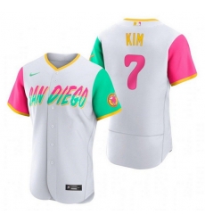 Men San Diego Padres 7 Ha Seong Kim 2022 White City Connect Flex Base Stitched Baseball Jersey Men San Diego Padres 7 Ha Seong Kim 2022 White City Connect Flex Base Stitched Baseball Jersey