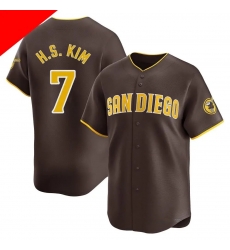 Men San Diego Padres 7 Ha Seong Kim Brown Cool Base Stitched Jersey Men San Diego Padres 7 Ha Seong Kim Brown Cool Base Stitched Jersey