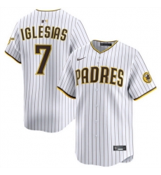 Men San Diego Padres 7 Jose Iglesias White 2024 Home Limited Stitched Baseball Jersey Men San Diego Padres 7 Jose Iglesias White 2024 Home Limited Stitched Baseball Jersey