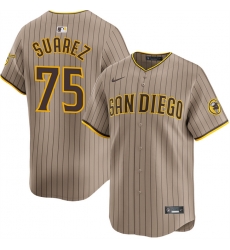 Men San Diego Padres 75 Robert Suarez Tan 2024 Alternate Limited Stitched Baseball Jersey