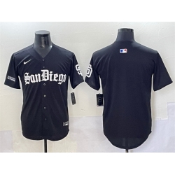 Men San Diego Padres Blank Black Gothic Edition Vapor Limited Stitched Baseball Jersey