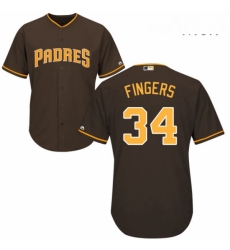 Mens Majestic San Diego Padres 34 Rollie Fingers Replica Brown Alternate Cool Base MLB Jersey Mens Majestic San Diego Padres 34 Rollie Fingers Replica Brown Alternate Cool Base MLB Jersey
