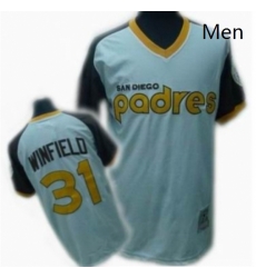 Mens Mitchell and Ness San Diego Padres 31 Dave Winfield Authentic White Throwback MLB Jersey Mens Mitchell and Ness San Diego Padres 31 Dave Winfield Authentic White Throwback MLB Jersey