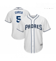 Mens San Diego Padres 5 Greg Garcia Replica White Home Cool Base Baseball Jersey Mens San Diego Padres 5 Greg Garcia Replica White Home Cool Base Baseball Jersey