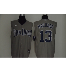 Padres 13 Manny Machado Gray Nike Cool Base Sleeveless Jersey Padres 13 Manny Machado Gray Nike Cool Base Sleeveless Jersey