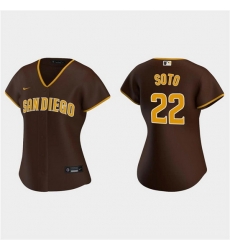 Women San Diego Padres 22 Juan Soto Brown Cool Base Stitched Baseball Jersey 28Run Small 29 Women San Diego Padres 22 Juan Soto Brown Cool Base Stitched Baseball Jersey 28Run Small 29
