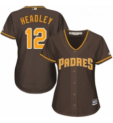 Womens Majestic San Diego Padres 12 Chase Headley Authentic Brown Alternate Cool Base MLB Jersey Womens Majestic San Diego Padres 12 Chase Headley Authentic Brown Alternate Cool Base MLB Jersey