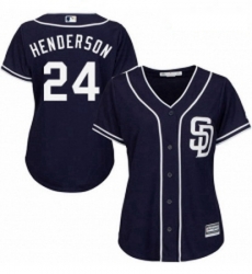 Womens Majestic San Diego Padres 24 Rickey Henderson Authentic Navy Blue Alternate 1 Cool Base MLB Jersey Womens Majestic San Diego Padres 24 Rickey Henderson Authentic Navy Blue Alternate 1 Cool Base MLB Jersey