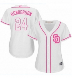 Womens Majestic San Diego Padres 24 Rickey Henderson Replica White Fashion Cool Base MLB Jersey Womens Majestic San Diego Padres 24 Rickey Henderson Replica White Fashion Cool Base MLB Jersey