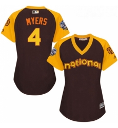 Womens Majestic San Diego Padres 4 Wil Myers Authentic Brown 2016 All Star National League BP Cool Base Cool Base MLB Jersey Womens Majestic San Diego Padres 4 Wil Myers Authentic Brown 2016 All Star National League BP Cool Base Cool Base MLB Jersey