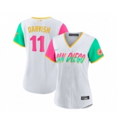 Women's San Diego Padres #11 Yu Darvish White 2022 City Connect Cool Base Stitched Baseball Jersey Women's San Diego Padres #11 Yu Darvish White 2022 City Connect Cool Base Stitched Baseball Jersey