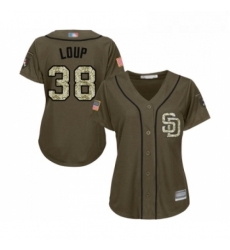 Womens San Diego Padres 38 Aaron Loup Authentic Green Salute to Service Cool Base Baseball Jersey Womens San Diego Padres 38 Aaron Loup Authentic Green Salute to Service Cool Base Baseball Jersey