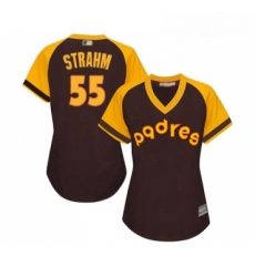 Womens San Diego Padres 55 Matt Strahm Replica Brown Alternate Cooperstown Cool Base Baseball Jersey Womens San Diego Padres 55 Matt Strahm Replica Brown Alternate Cooperstown Cool Base Baseball Jersey