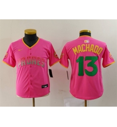 Youth San Diego Padres 13 Manny Machado Pink Stitched Baseball Jersey Youth San Diego Padres 13 Manny Machado Pink Stitched Baseball Jersey