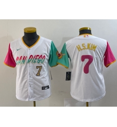 Youth San Diego Padres 7 Ha Seong Kim White City Connect Stitched Baseball Jersey 3 Youth San Diego Padres 7 Ha Seong Kim White City Connect Stitched Baseball Jersey 3
