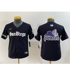 Youth San Diego Padres Team Big Logo Black Gothic Edition Vapor Limited Stitched Baseball Jersey Youth San Diego Padres Team Big Logo Black Gothic Edition Vapor Limited Stitched Baseball Jersey