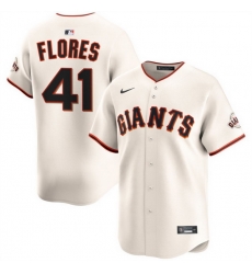 Men San Francisco Giants 41 Wilmer Flores Cream 2024 Home Limited Stitched Baseball Jersey Men San Francisco Giants 41 Wilmer Flores Cream 2024 Home Limited Stitched Baseball Jersey