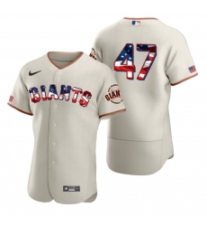 Men San Francisco Giants 47 Johnny Cueto Men Nike Cream Fluttering USA Flag Limited Edition Flex Base MLB Jersey Men San Francisco Giants 47 Johnny Cueto Men Nike Cream Fluttering USA Flag Limited Edition Flex Base MLB Jersey