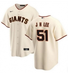 Men San Francisco Giants 51 Jung Hoo Lee Cream Cool Base Stitched Baseball Jersey Men San Francisco Giants 51 Jung Hoo Lee Cream Cool Base Stitched Baseball Jersey