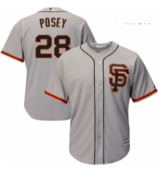 Mens Majestic San Francisco Giants 28 Buster Posey Replica Grey Road 2 Cool Base MLB Jersey Mens Majestic San Francisco Giants 28 Buster Posey Replica Grey Road 2 Cool Base MLB Jersey