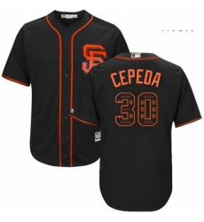 Mens Majestic San Francisco Giants 30 Orlando Cepeda Authentic Black Team Logo Fashion Cool Base MLB Jersey Mens Majestic San Francisco Giants 30 Orlando Cepeda Authentic Black Team Logo Fashion Cool Base MLB Jersey