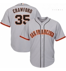 Mens Majestic San Francisco Giants 35 Brandon Crawford Replica Grey Road Cool Base MLB Jersey Mens Majestic San Francisco Giants 35 Brandon Crawford Replica Grey Road Cool Base MLB Jersey