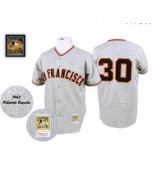 Mens Mitchell and Ness 1962 San Francisco Giants 30 Orlando Cepeda Authentic Grey Throwback MLB Jersey Mens Mitchell and Ness 1962 San Francisco Giants 30 Orlando Cepeda Authentic Grey Throwback MLB Jersey