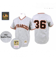 Mens Mitchell and Ness 1962 San Francisco Giants 36 Gaylord Perry Authentic Grey Throwback MLB Jersey Mens Mitchell and Ness 1962 San Francisco Giants 36 Gaylord Perry Authentic Grey Throwback MLB Jersey