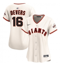 Women San Francisco Giants 16 Rafael Devers Cream 2024 Limited Stitched Baseball Jersey