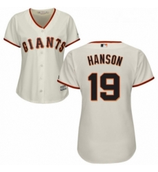 Womens Majestic San Francisco Giants 19 Alen Hanson Authentic Cream Home Cool Base MLB Jersey Womens Majestic San Francisco Giants 19 Alen Hanson Authentic Cream Home Cool Base MLB Jersey