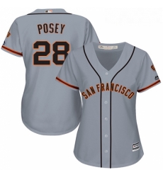 Womens Majestic San Francisco Giants 28 Buster Posey Replica Grey Road Cool Base MLB Jersey Womens Majestic San Francisco Giants 28 Buster Posey Replica Grey Road Cool Base MLB Jersey