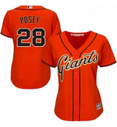 Womens Majestic San Francisco Giants 28 Buster Posey Replica Orange Alternate Cool Base MLB Jersey Womens Majestic San Francisco Giants 28 Buster Posey Replica Orange Alternate Cool Base MLB Jersey