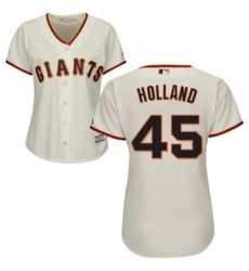 Womens Majestic San Francisco Giants 45 Derek Holland Replica Cream Home Cool Base MLB Jersey Womens Majestic San Francisco Giants 45 Derek Holland Replica Cream Home Cool Base MLB Jersey